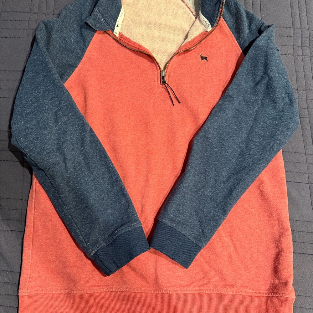 The Black Dog Orange and Blue Zip Up Sweater